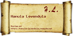 Hanula Levendula névjegykártya